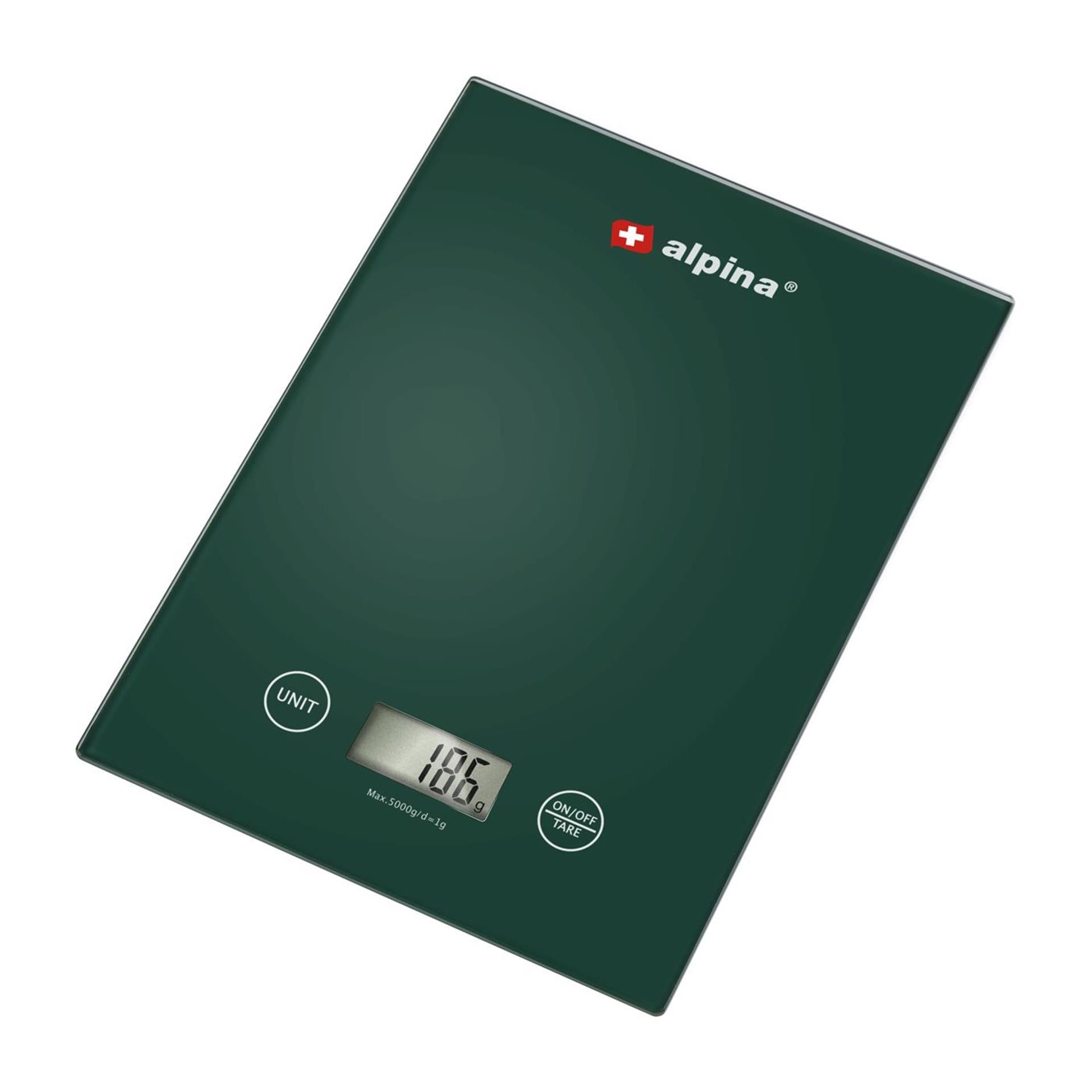 Alpina keukenweegschaal digitaal 5kg 22x15,5x1,8cm