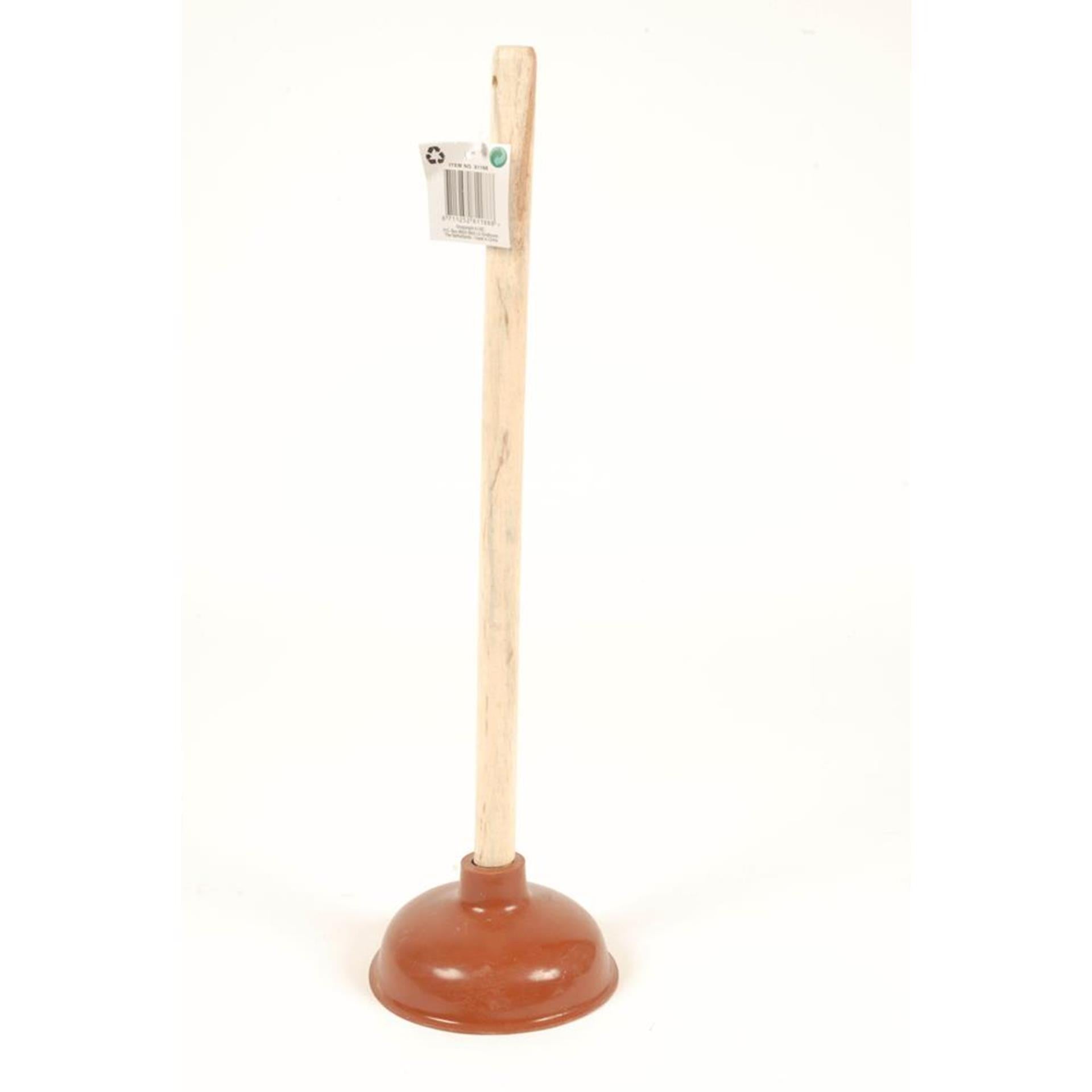 Basic rubberen ontstopper met houten staal