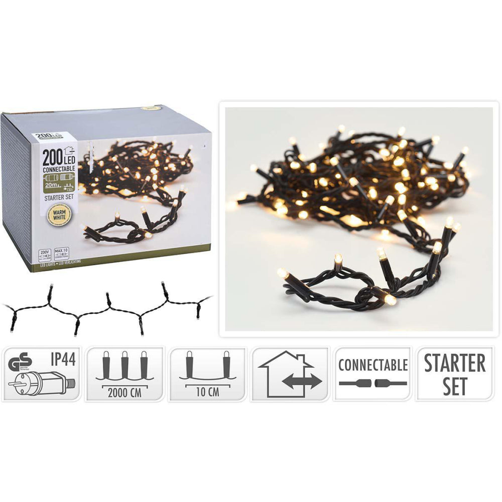 Sia koppelbare kerstverlichting starterset 200 leds 20m ip44