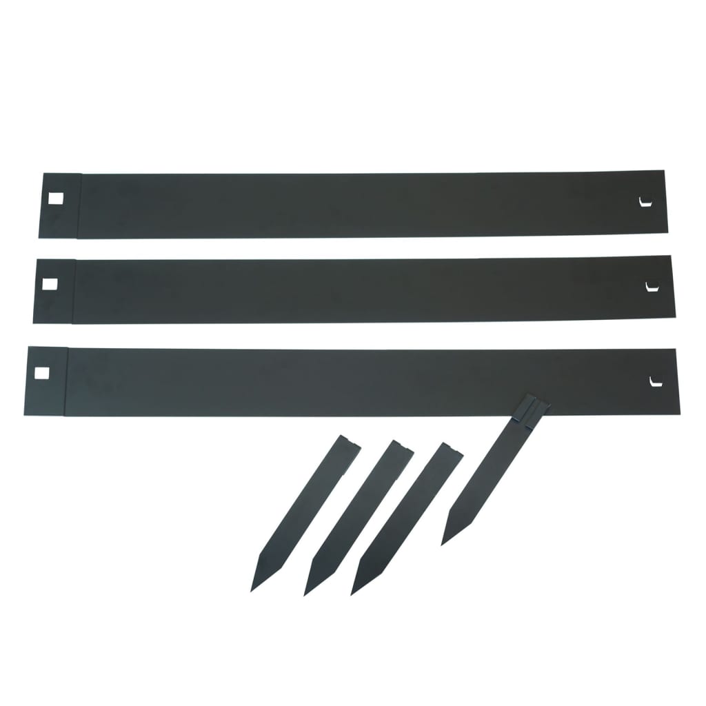 Natuurranden 3 st 91,4x10,2 cm zwart