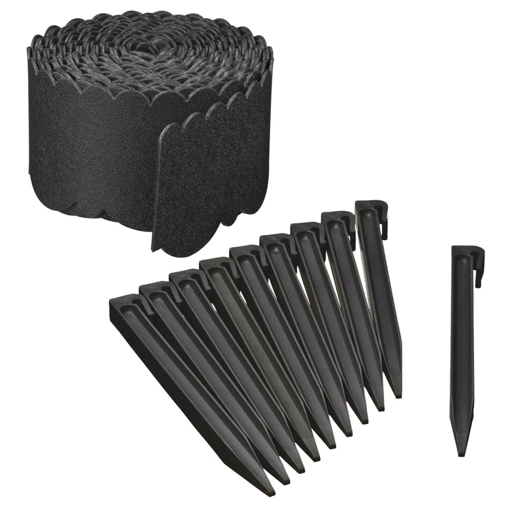 Natuurrandrandset decoratief 13 cm x 12 m met pen zwart
