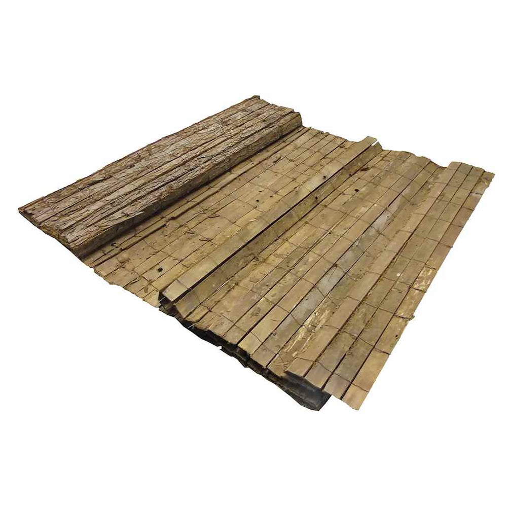 Natuur tuinscherm 1x3 m 5 cm dik natuurlijke pijnboomschors