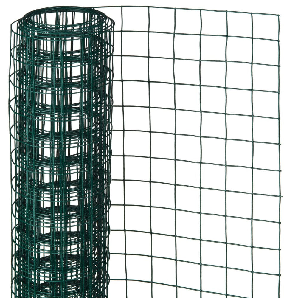 Natuur gaas vierkant 25 mm 1x2,5 mm kunststof gecoat staal groen