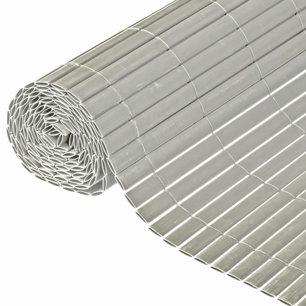 Nature tuinscherm dubbelzijdig 1x3m pvc grijs