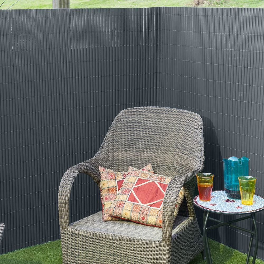 Nature tuinscherm dubbelzijdig 1,5x3m pvc antraciet
