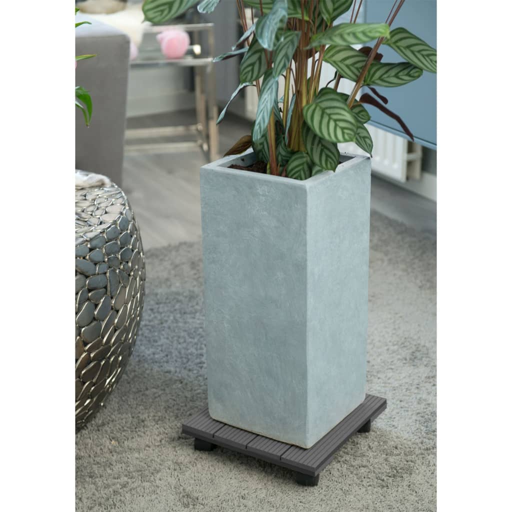 Nature plantenwagen vierkant 30x30 cm antracietkleurig hkc