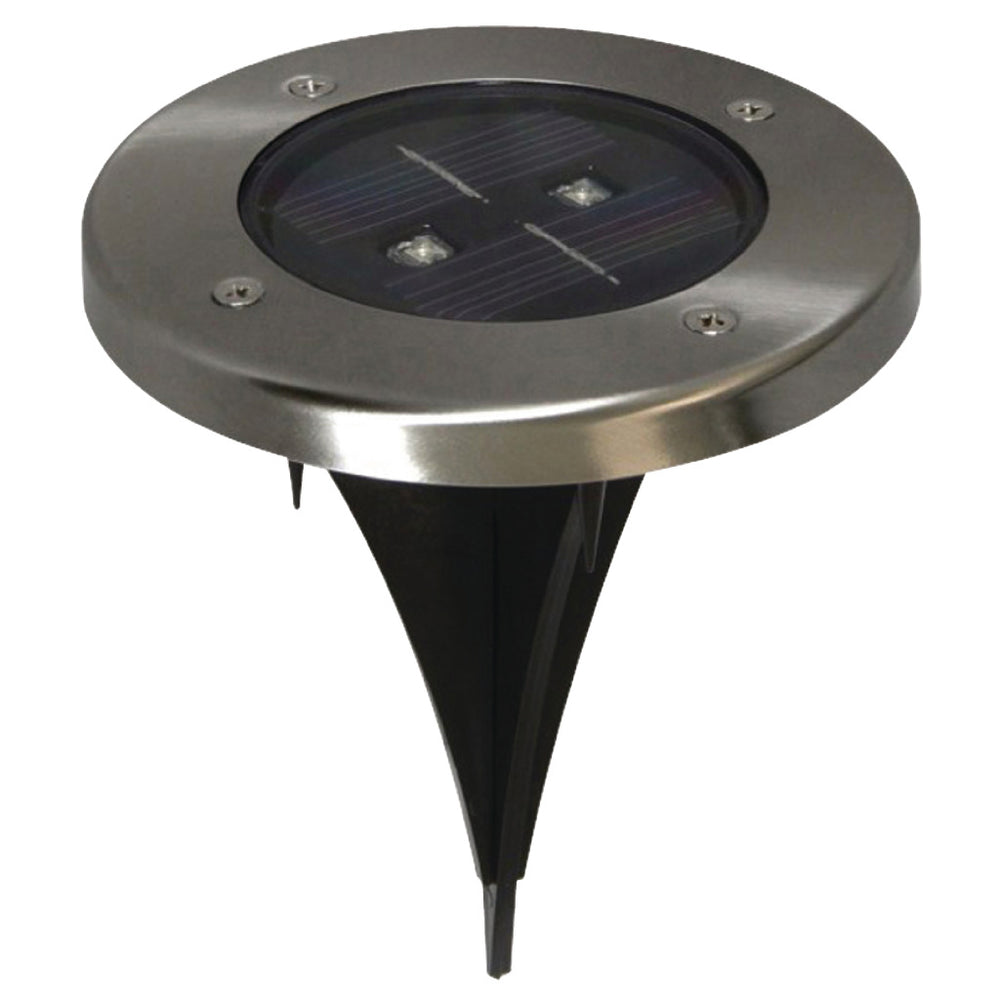 Ranex ra-5000389 ronde led solar grondspot geborsteld RVS glas