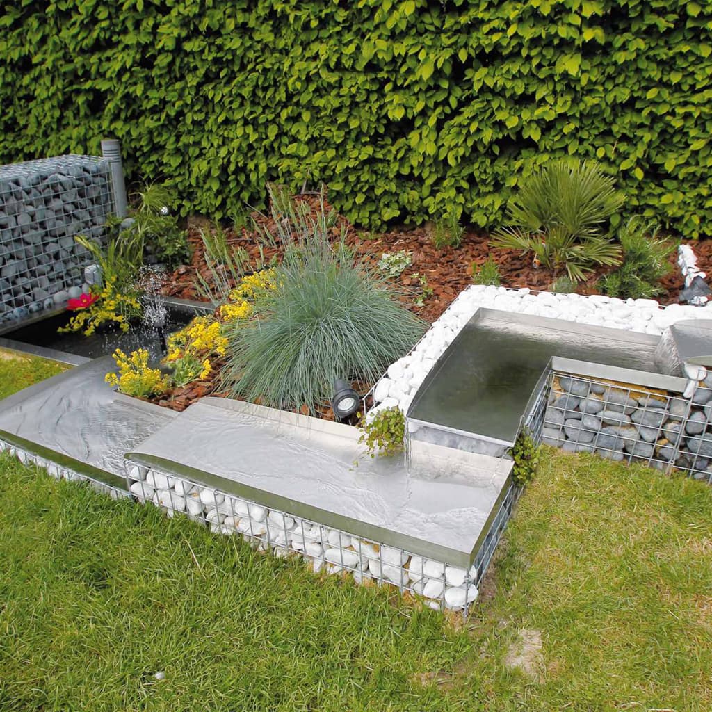 Ubbink watervalplaat wolga linkerhoekelement roestvrij staal