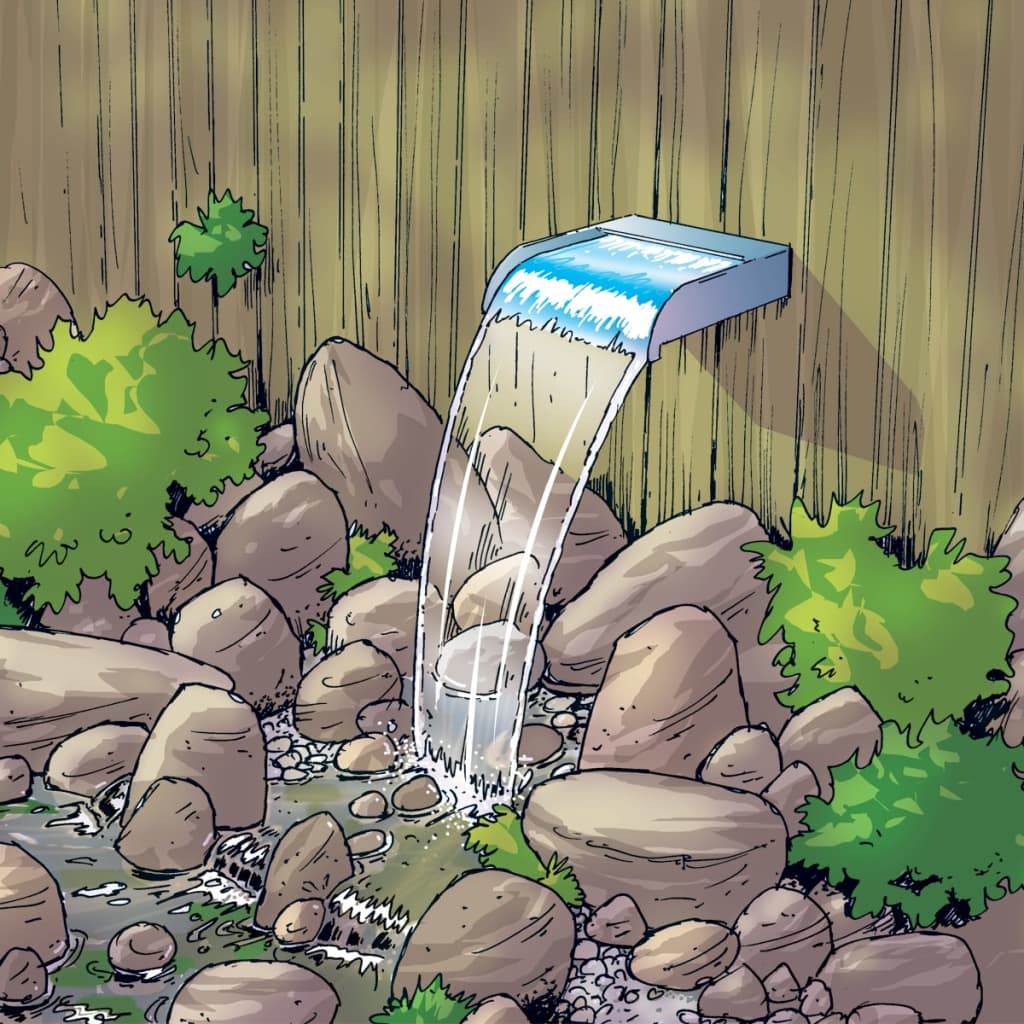 Ubbink nevada watervalschaal cascade 30 cm roestvrij staal