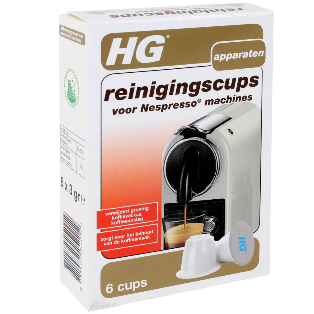 Hg reinigingscups v. nespresso