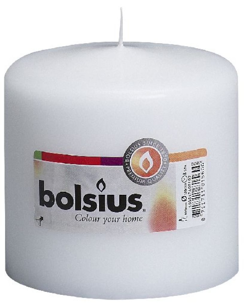 Bolsius stompkaars in cello wit 100 100