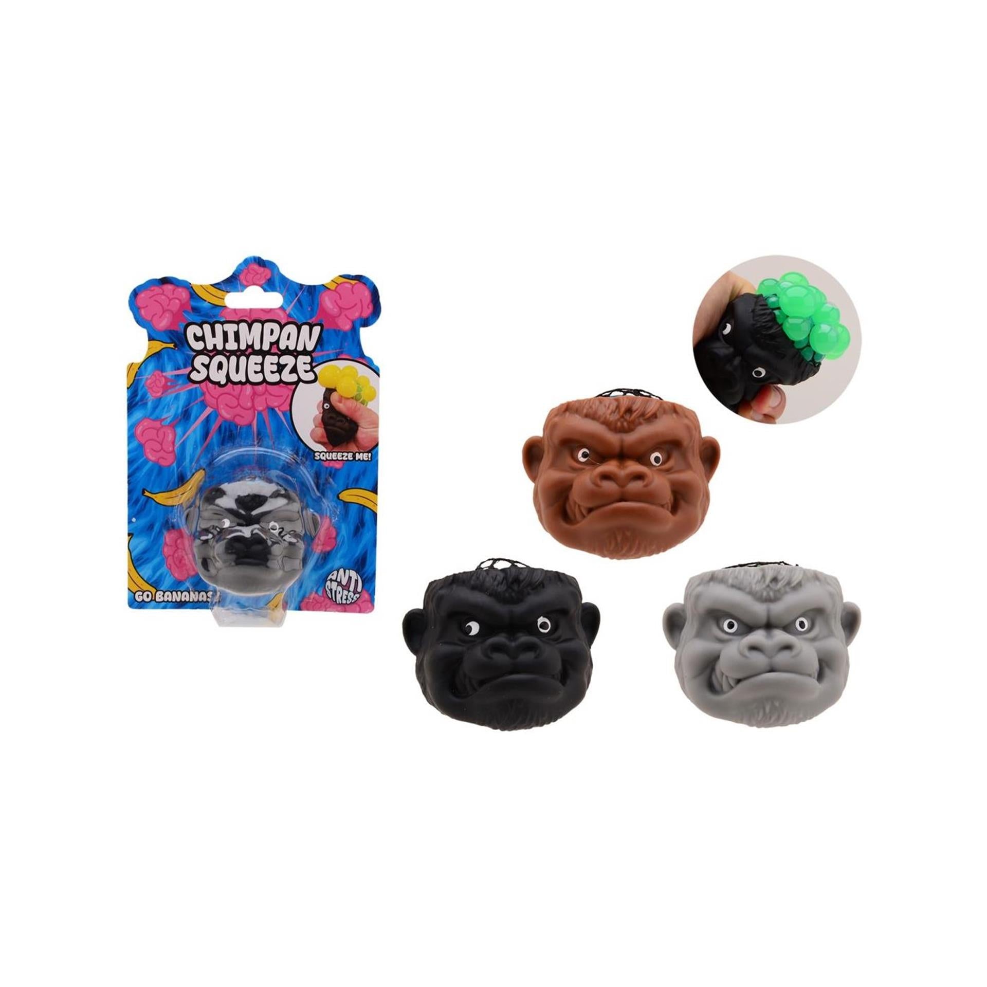 Johntoy chimpansqueez hersenen op kaart, 3 assorti