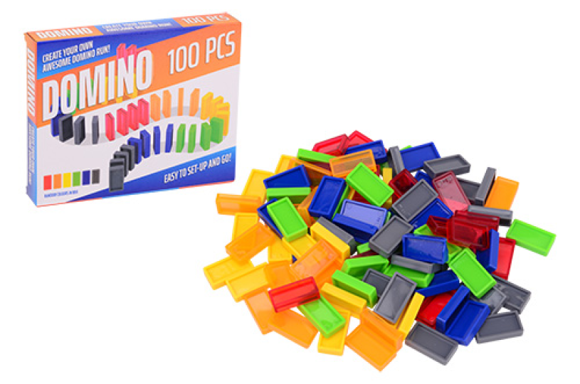 Johntoy colored dominoes, 100pc.