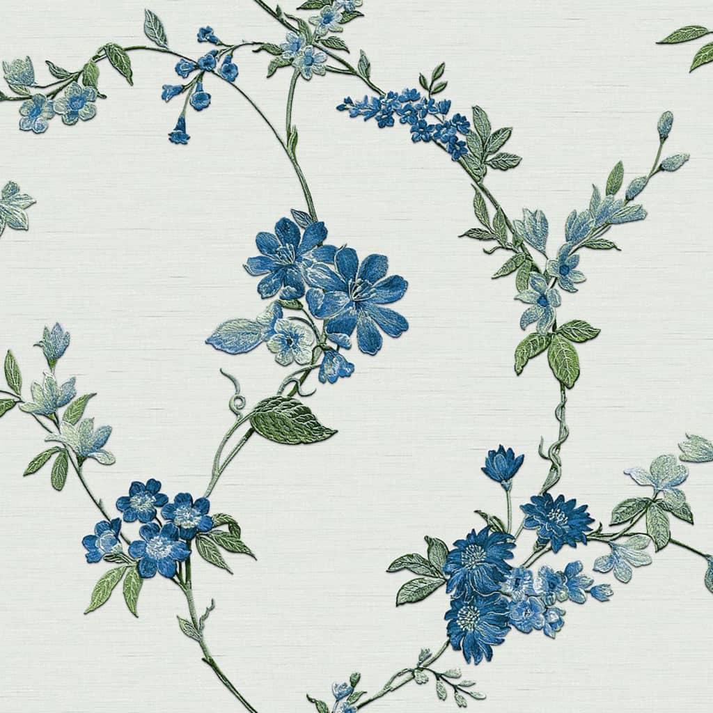 DUTCH WALLCOVERINGS DUTCH WALLCOVERINGS Behang Bloem lichtblauw