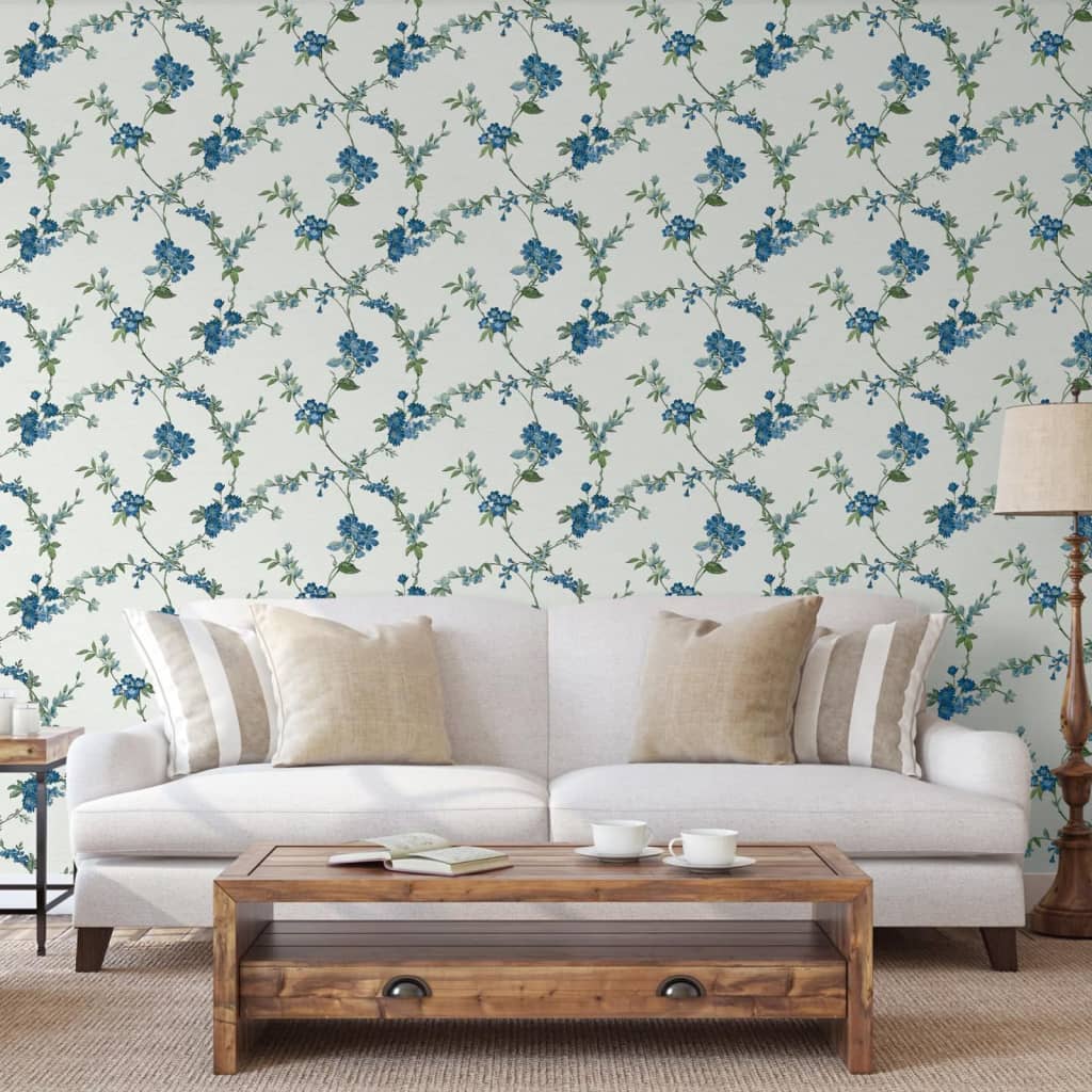 DUTCH WALLCOVERINGS DUTCH WALLCOVERINGS Behang Bloem lichtblauw