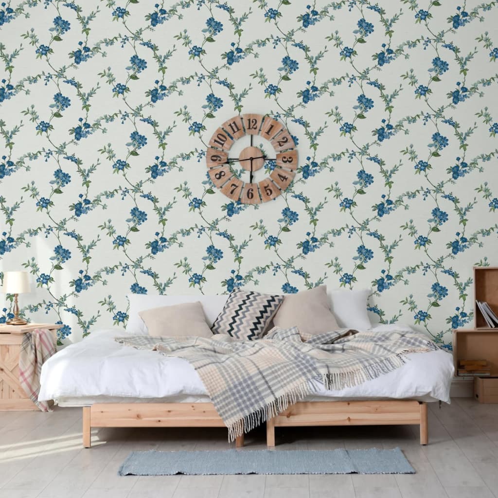 DUTCH WALLCOVERINGS DUTCH WALLCOVERINGS Behang Bloem lichtblauw