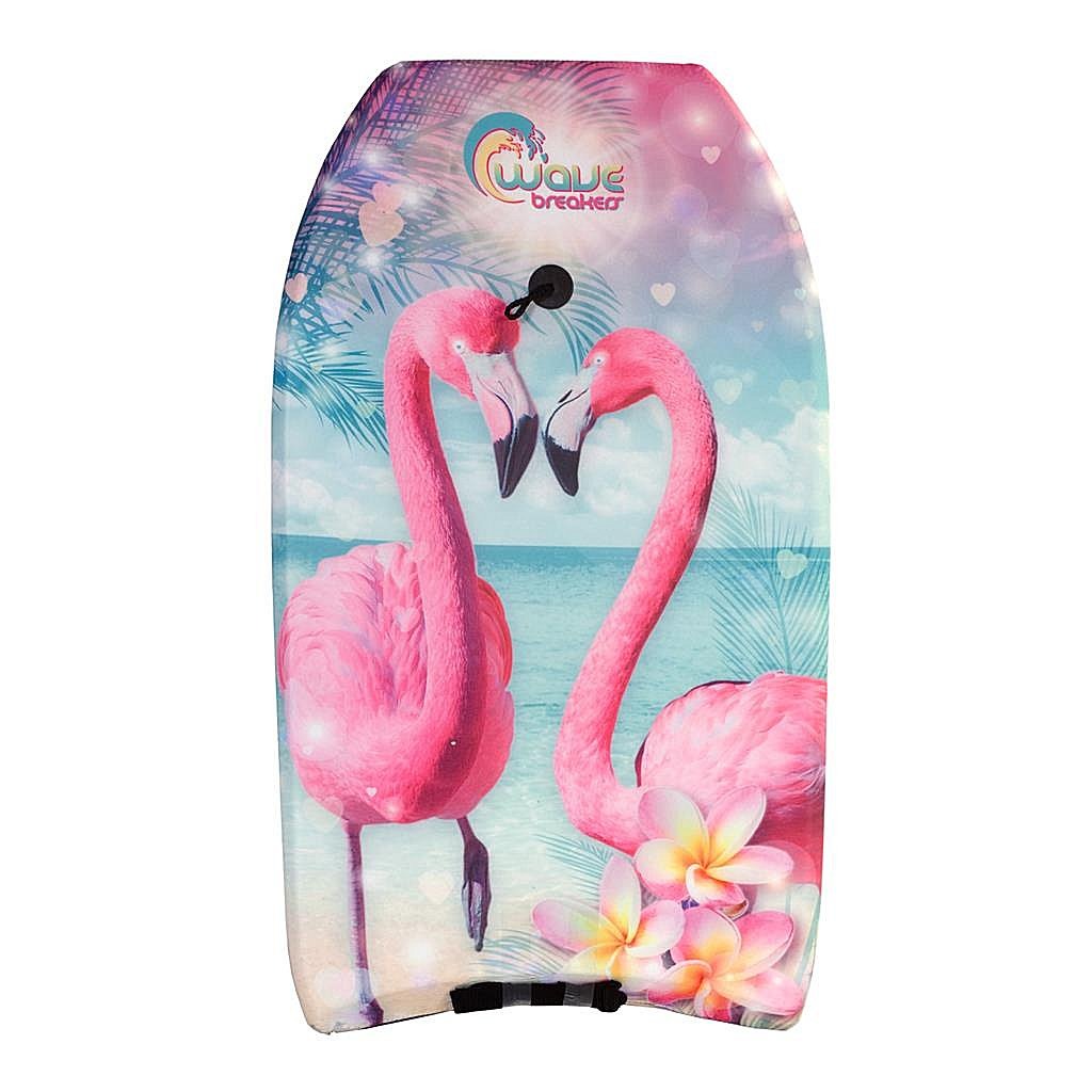 Wave breaker bodyboard met flamingo print 83 cm