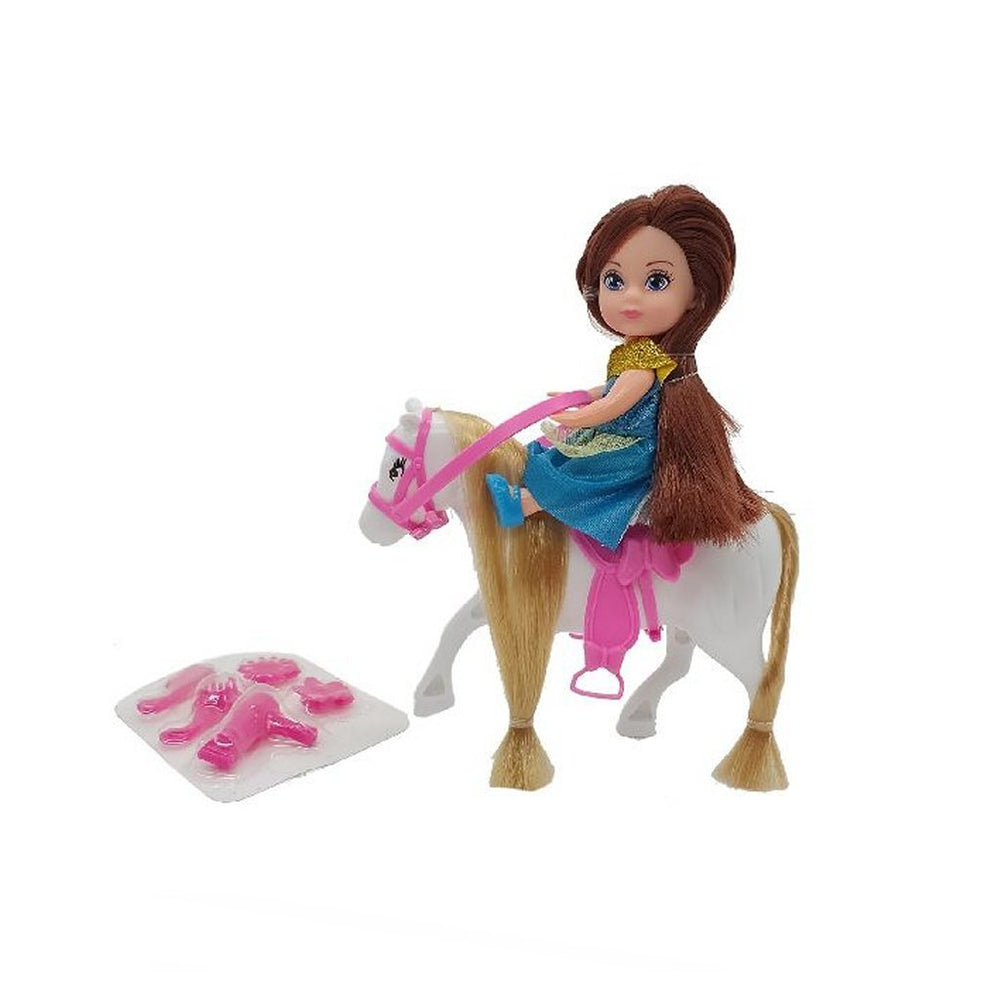 Basis calleigh mini paard met pop + accessoires