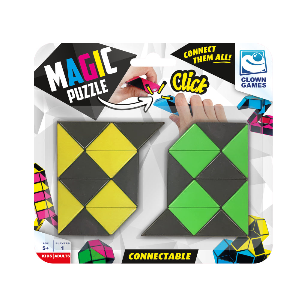 Clownspellen clown magie puzzel koppelbaar 2x12