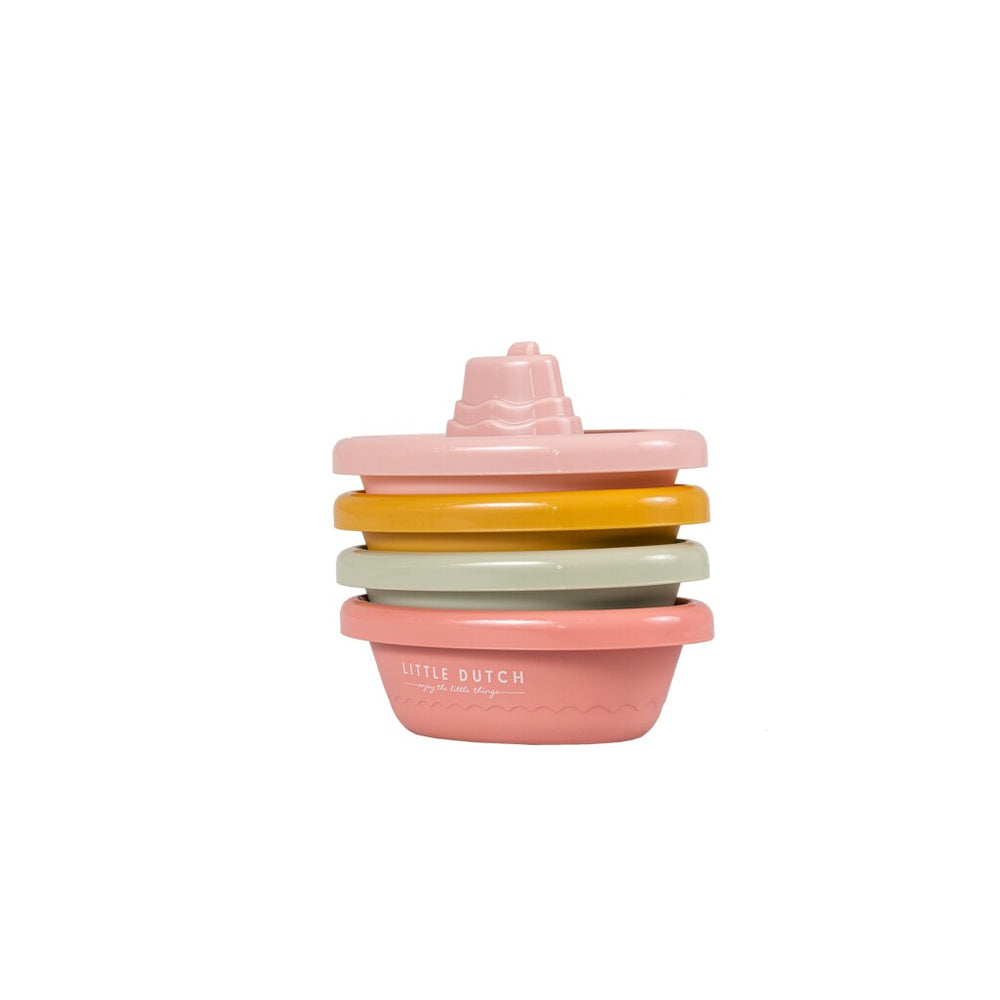 Little dutch badspeelgoed stapelbare badbootjes pink