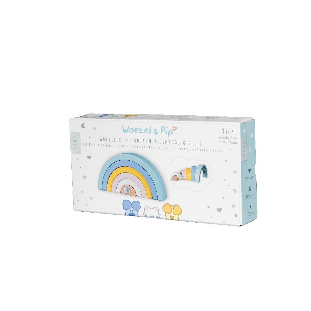 Rubo toys woezel en pip baby regenboog