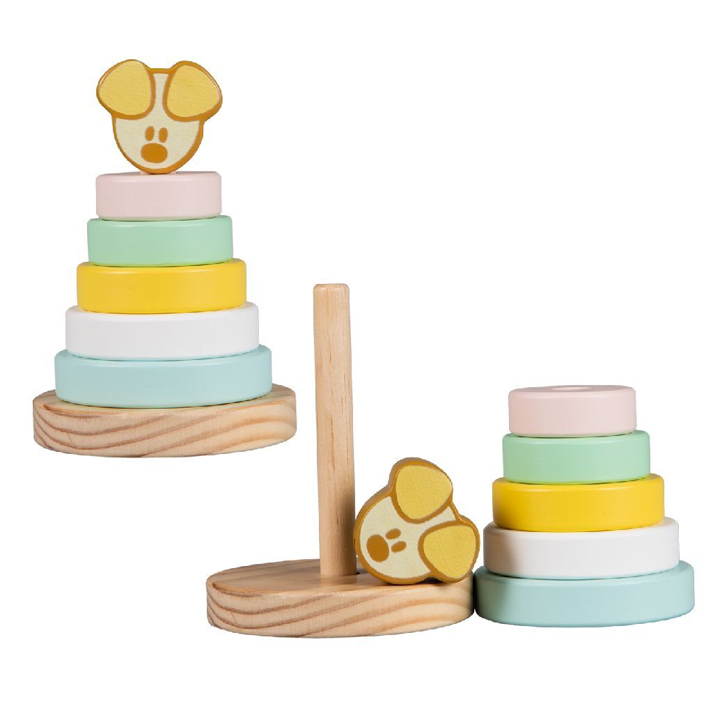 Rubo speelgoed woezel en pip pip baby stapeltoren, 7dlg.