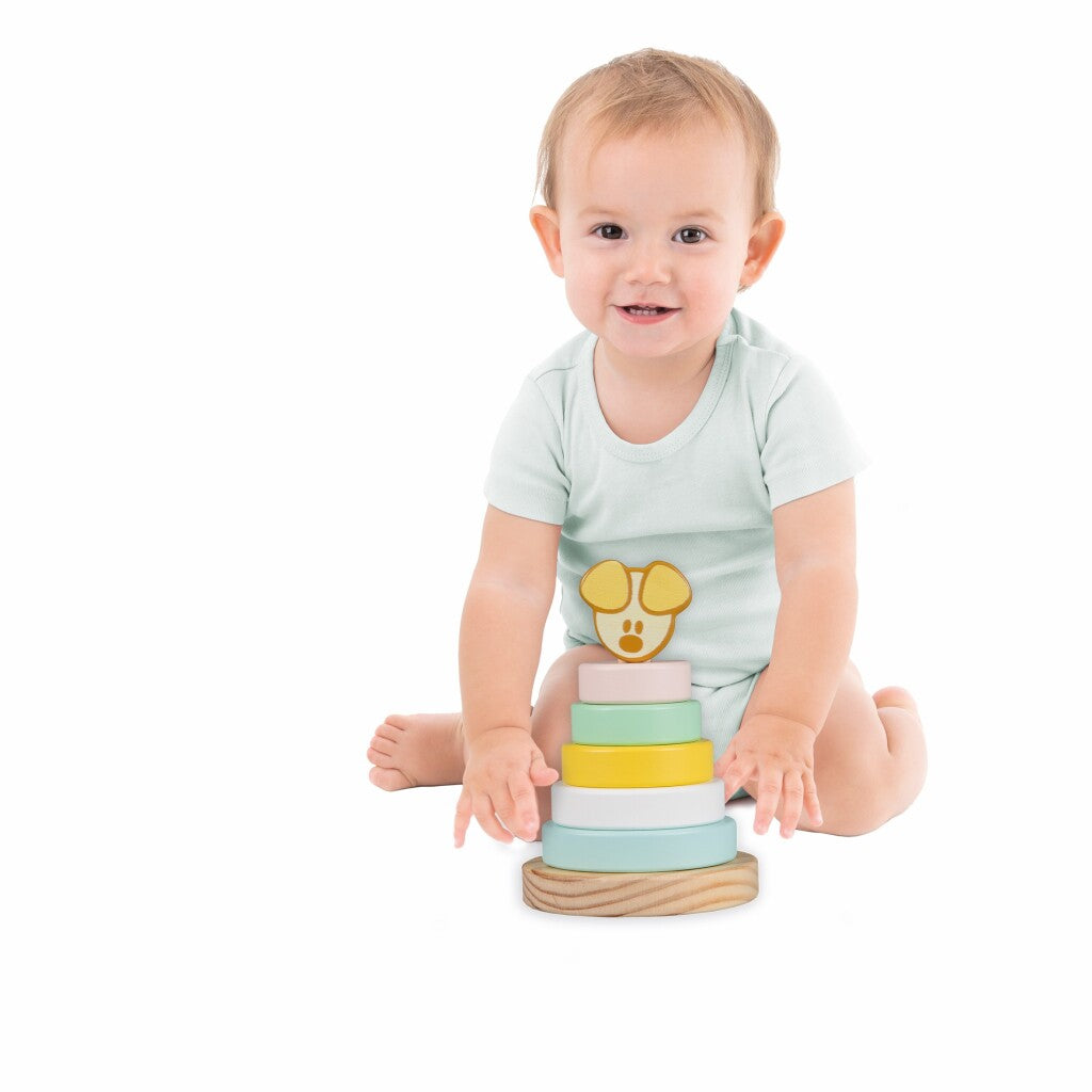Rubo speelgoed woezel en pip pip baby stapeltoren, 7dlg.