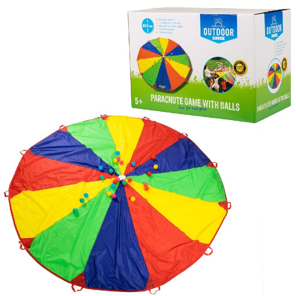 Buitenspeelparachutedoek met ballen