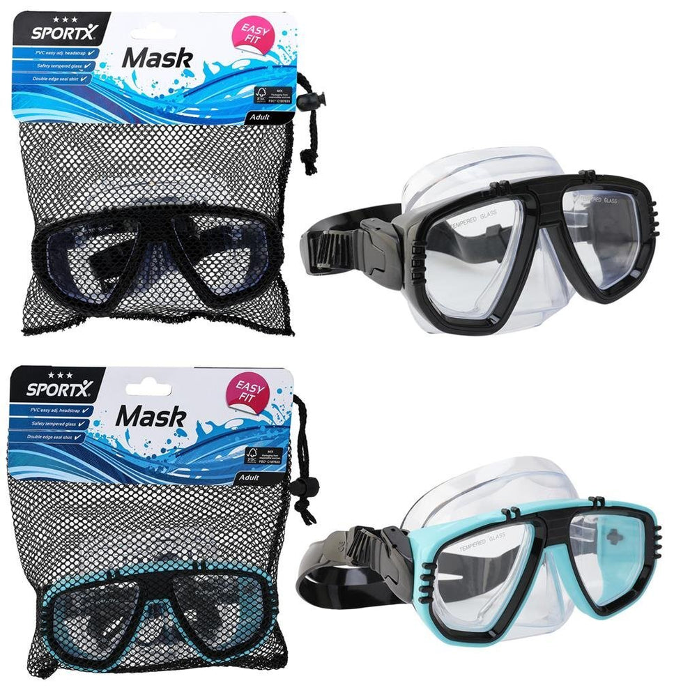 Sportx volwassenen zwemmasker 3 sterren assorti