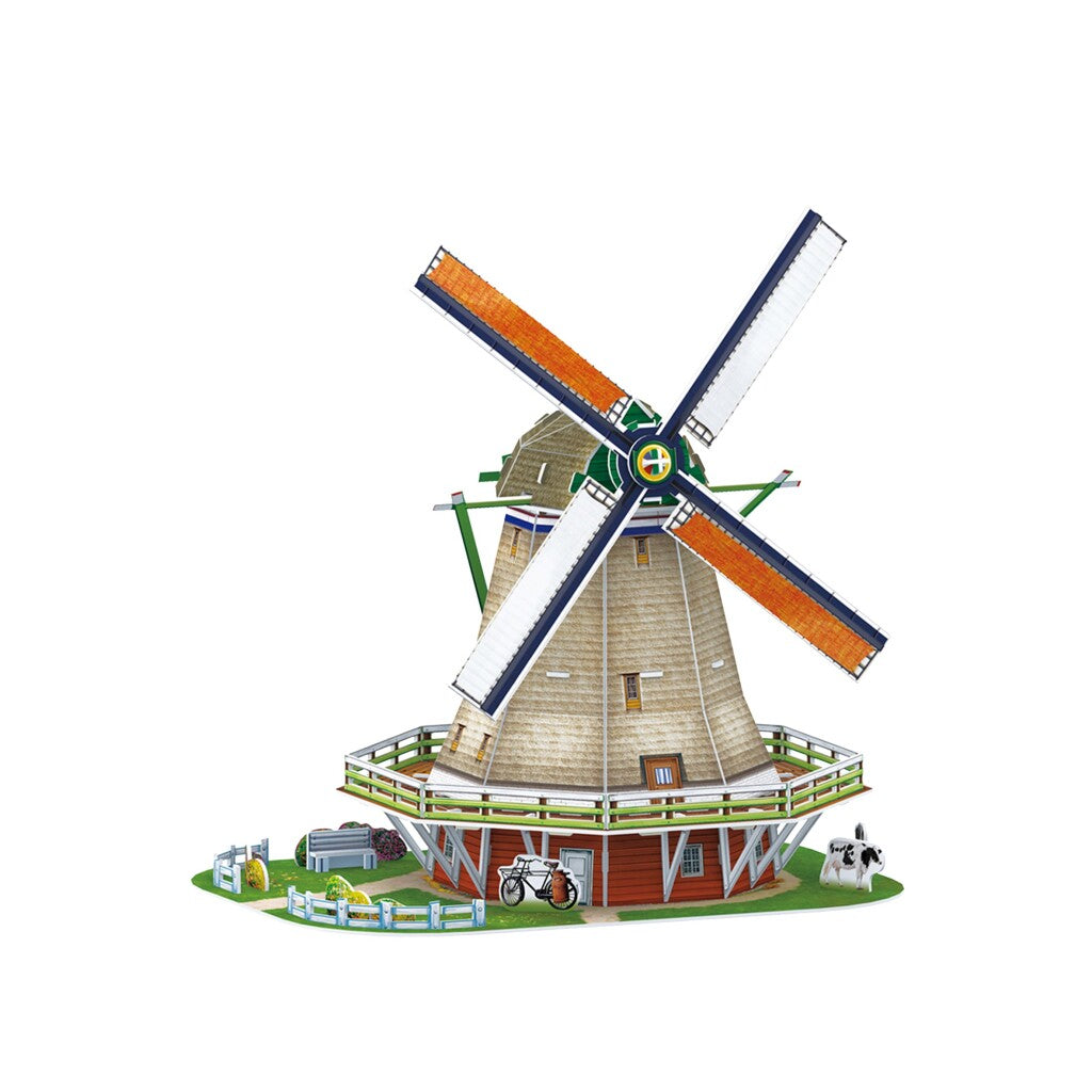 Kubieke leuke 3d puzzel hollandse windmolen 61 stukjes