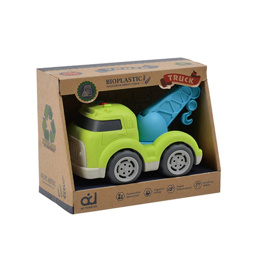 Overige merken bioplastic slaapwagen 18 cm blauw groen