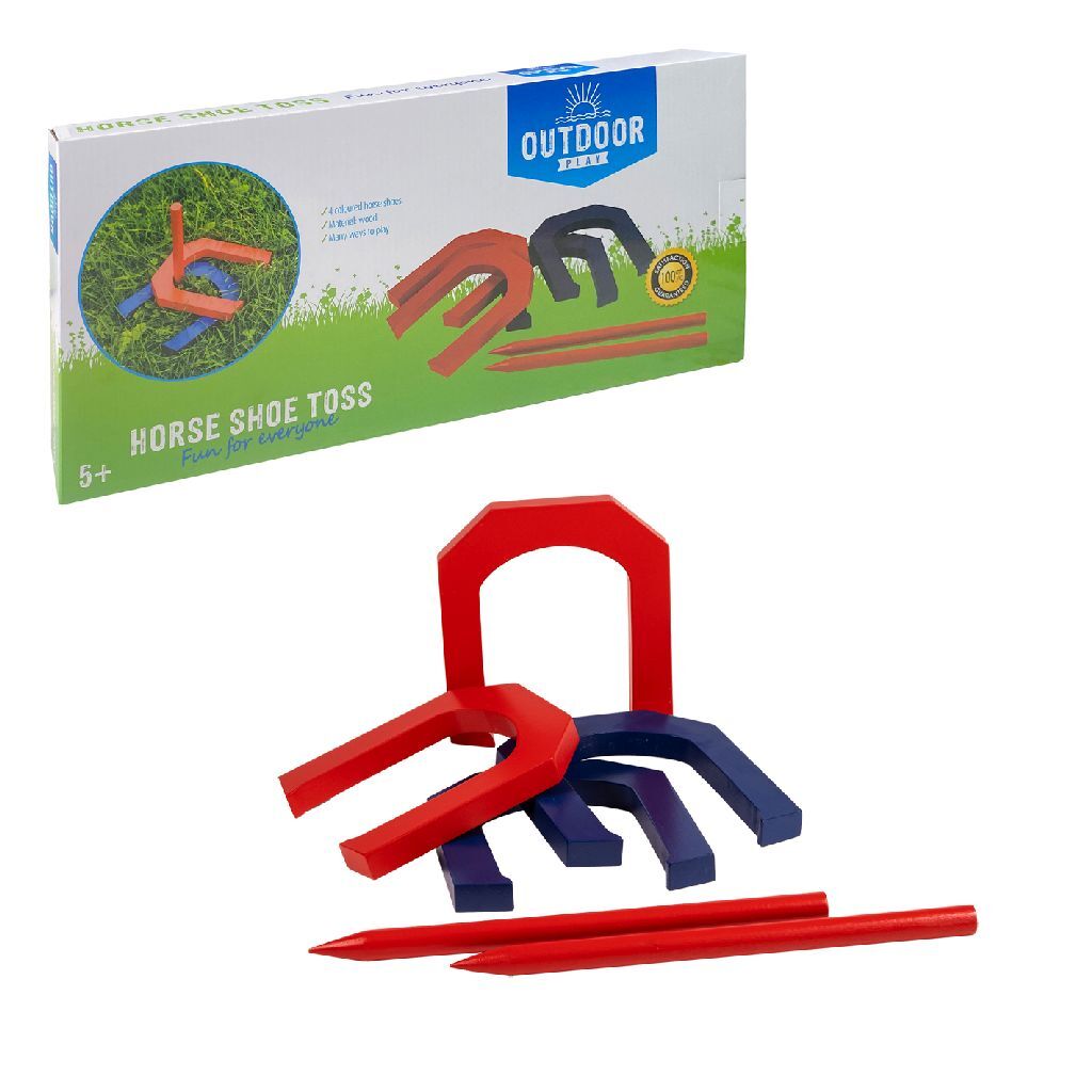 Buitenspelen houten hoefijzer werpen