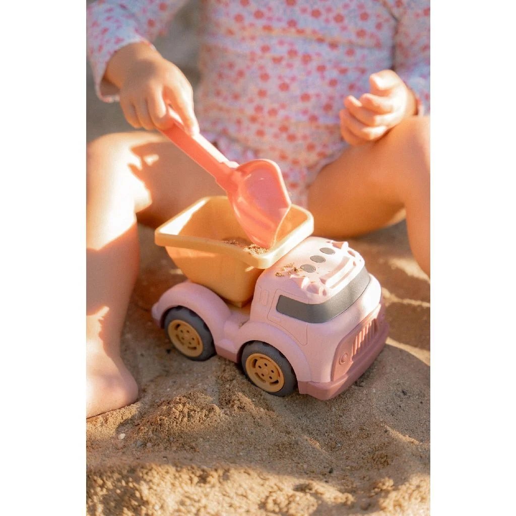 Kleine Hollandse kiepwagen roze, 17cm