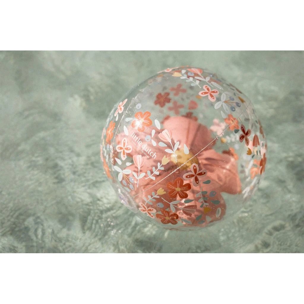 Little Dutch roze bloemen strandbal 3d figuur, 35cm