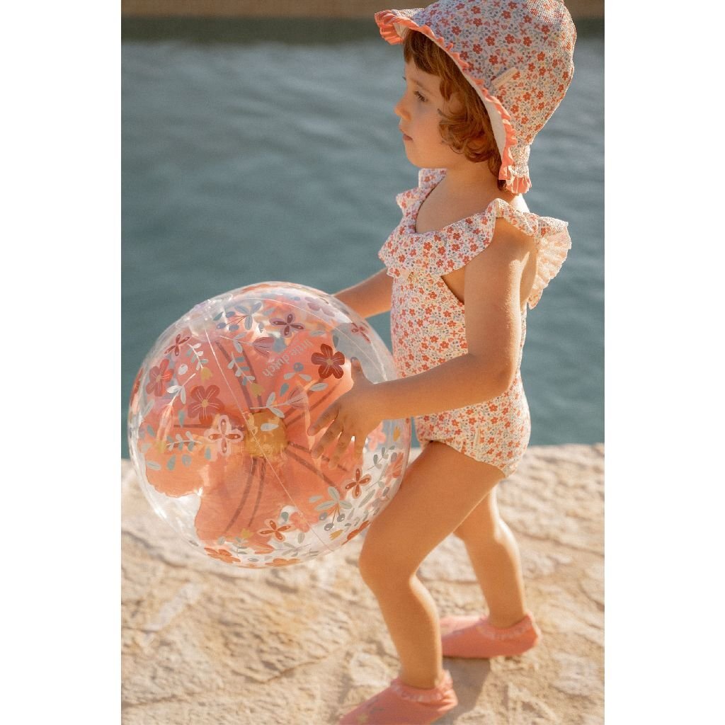 Little Dutch roze bloemen strandbal 3d figuur, 35cm