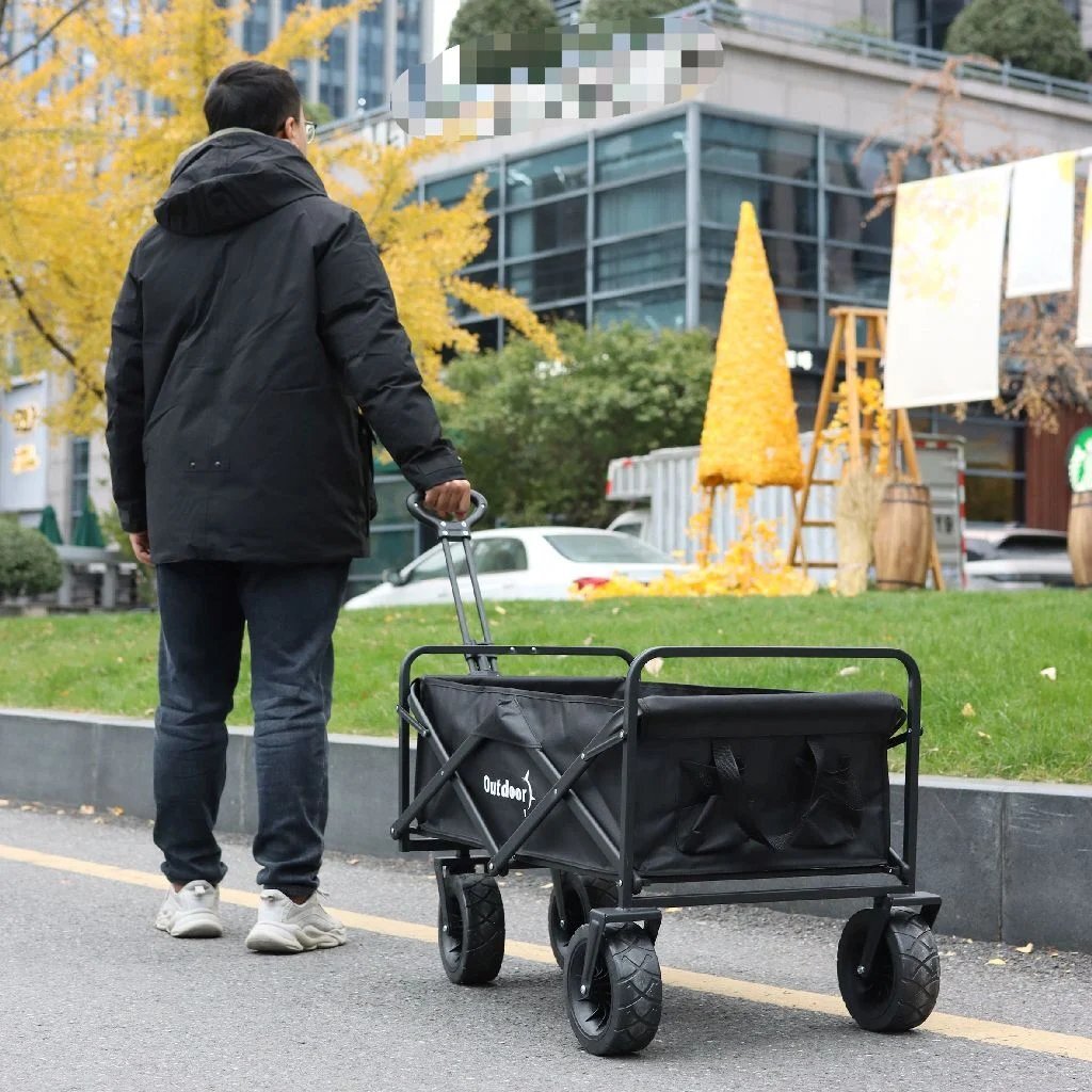 Outdoor bolderwagen opvouwbaar zwart