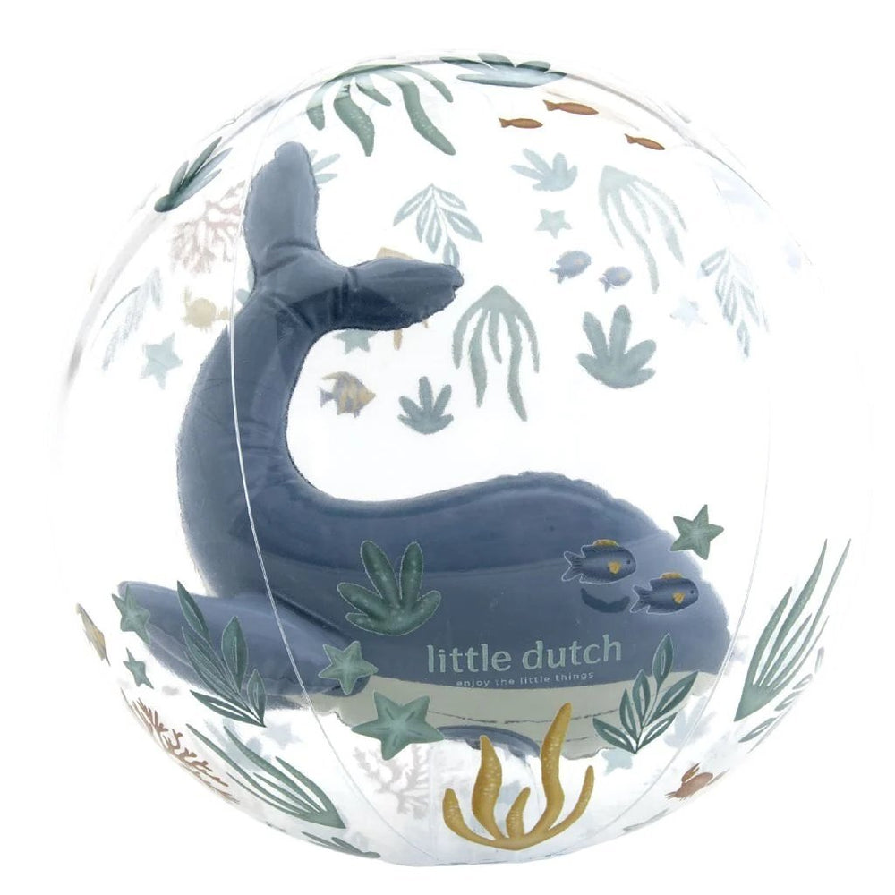 Little dutch ocean world strandbal 3d 35 cm transparant