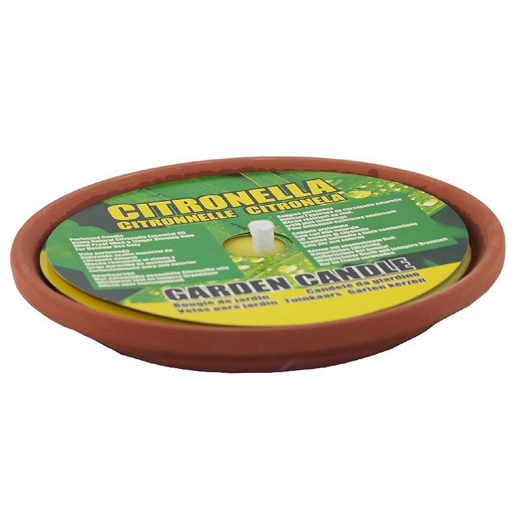 Basis citronellakaars in terracotta schaal 14,5 cm
