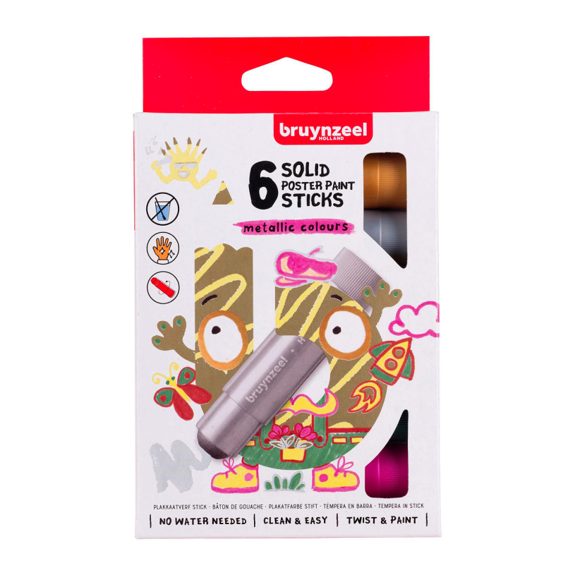 Bruynzeel plakkaatverf sticks set metallic | 6 kleuren