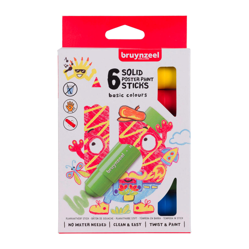 Bruynzeel paint sticks 6 basic colours | 6 pieces