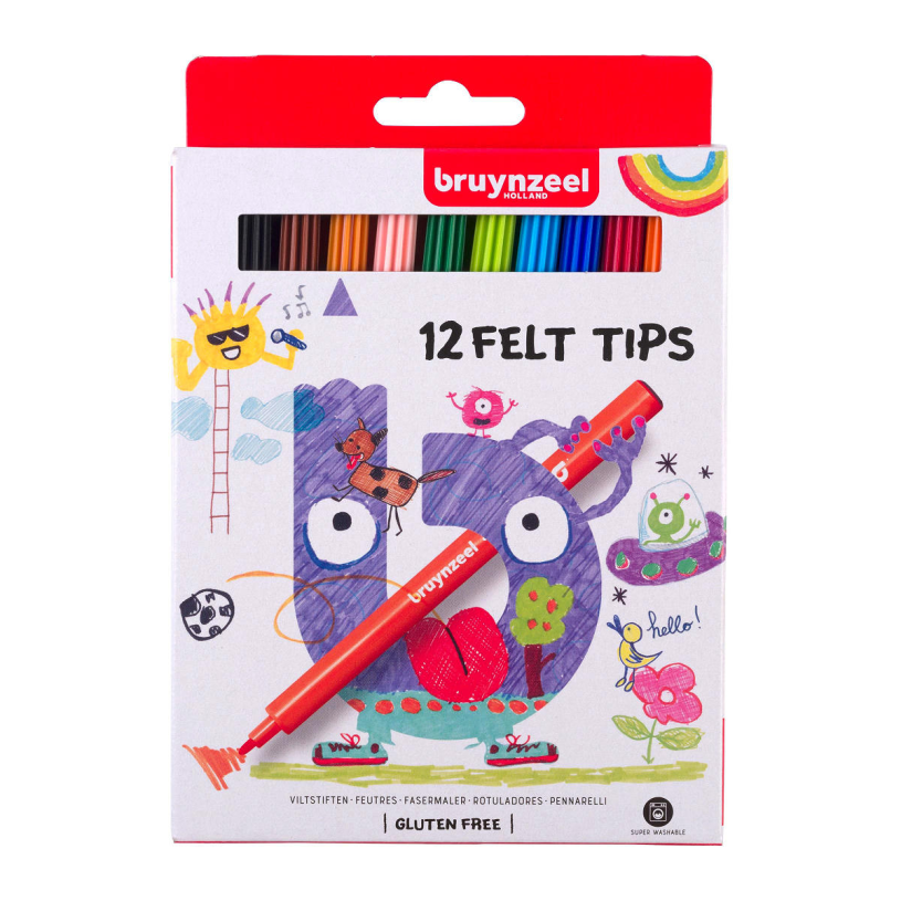Bruynzeel viltpunters etui - 12 viltstiften
