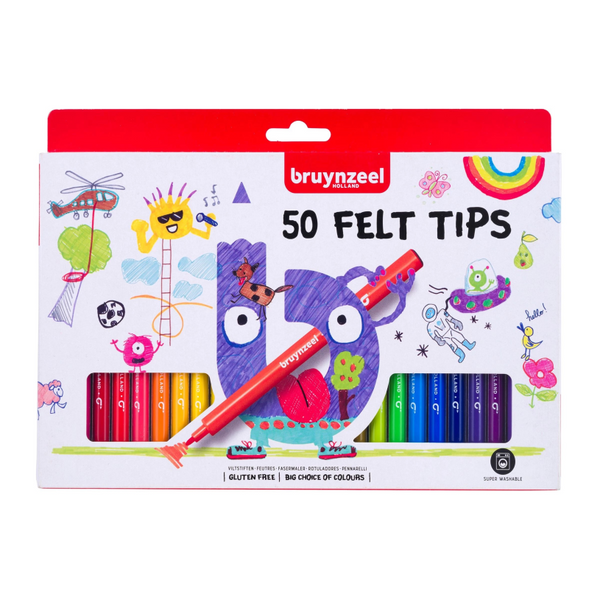 Bruynzeel viltstiften set | 50 kleuren