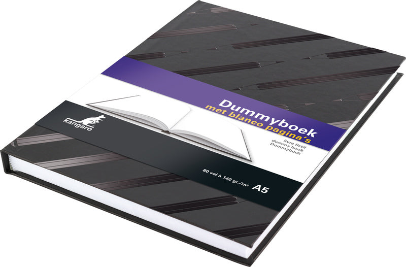 Kangaro k-5585 dummyboek a5 blanco harde kaft 80 blad 140grs zwart design