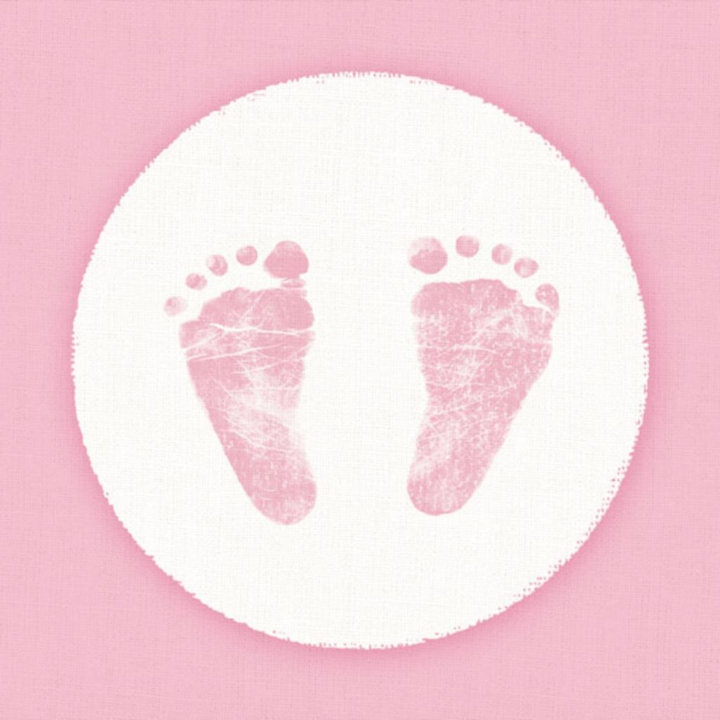 Ambiente servetten babyvoetjes 33 cm roze