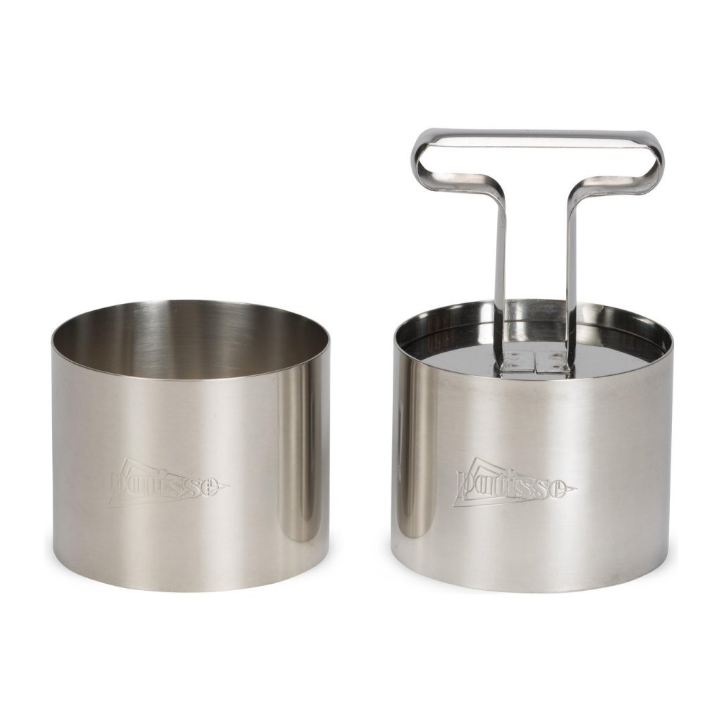 Patisse garneerringen met uitdrukker 7x5,5 cm 3-delig RVS