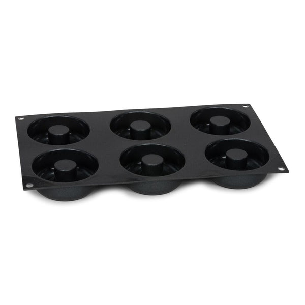 Patisse donutvorm 6 vaks 29x17 cm zwart siliconen