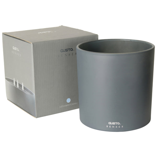 Gusta geurkaars lotus 15 branduren 15 cm grijs