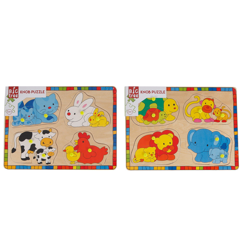 Grote boom houten inlegpuzzel dieren