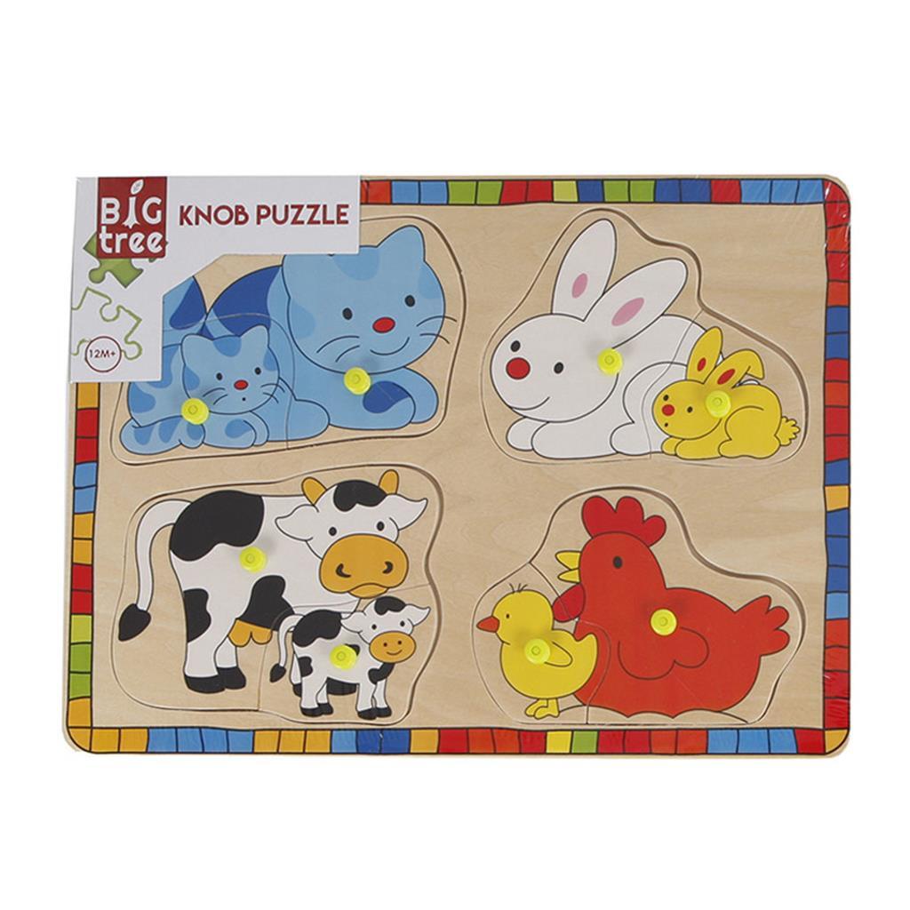 Grote boom houten inlegpuzzel dieren