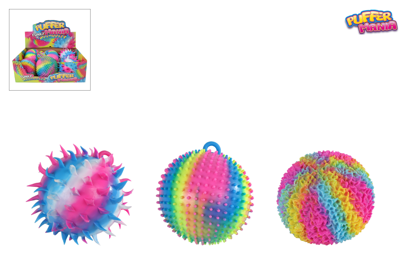 Pufferbal funky mania rainbow 18cm 3 assorti